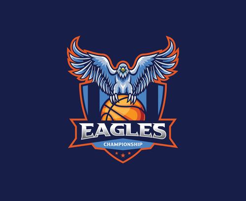Eagle basketball sports icon vector