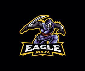 Eagle ninja icon vector