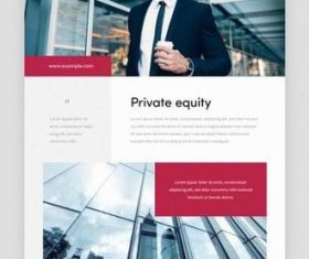 Elegant newsletter layout for private equity vector