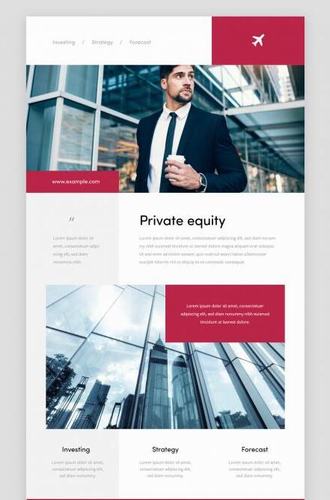 Elegant newsletter layout for private equity vector