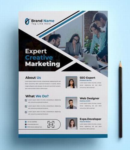 Expert creative marketing flyer vector