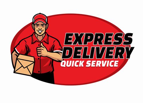 Express delivery mailman service vector