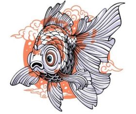 Fish cartoon icon vector