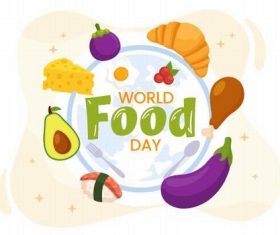 Follow with interest world food day vector