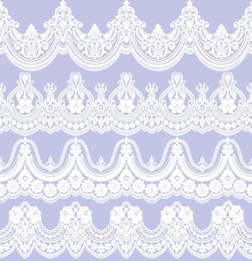 Four lace decorative pattern vector