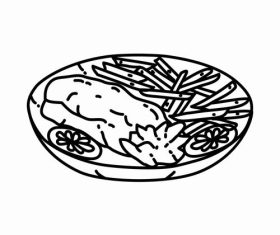 Fried catfish vector