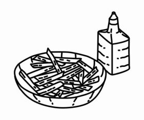 Fries with vinegar vector