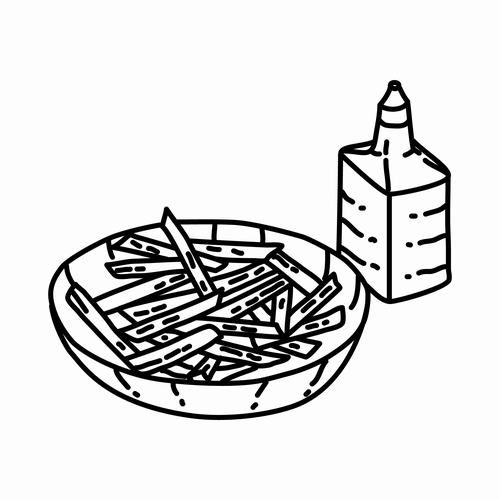 Fries with vinegar vector