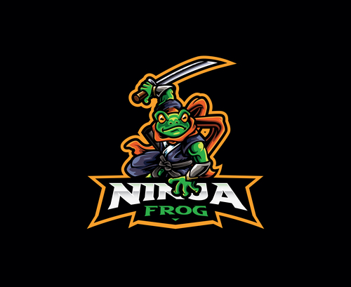 Frog ninja icon vector