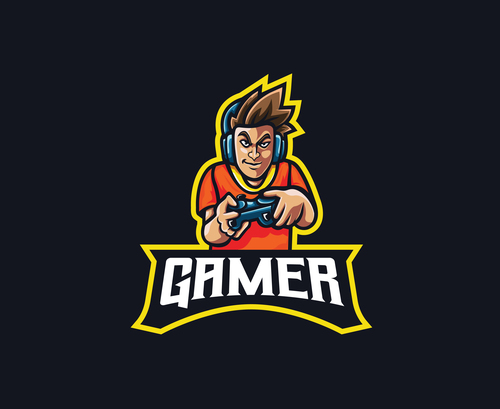 Gamer icon vector