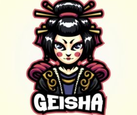 Geisha cartoon icon vector