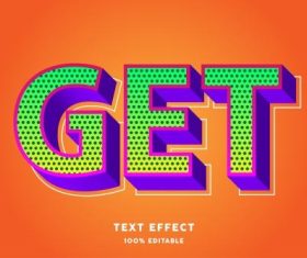 Get 3d text effect style vector
