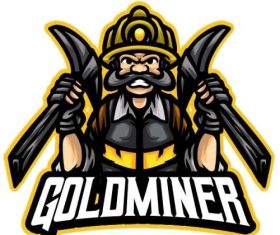 Gold miner cartoon icon vector