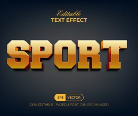Gold sport 3d text effect vector