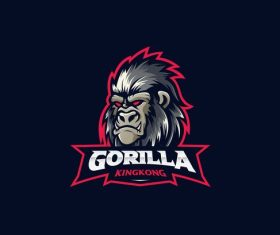 Gorilla head icon vector