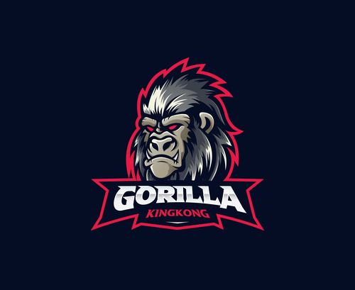 Gorilla head icon vector