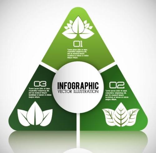 Green eco infographics vector