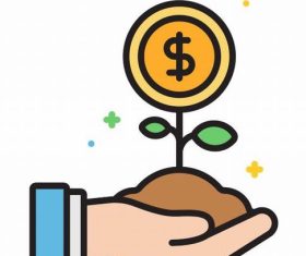 Growing business icons vector