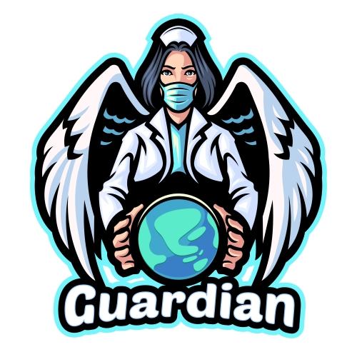 Guardian nurse medical cartoon icon vector