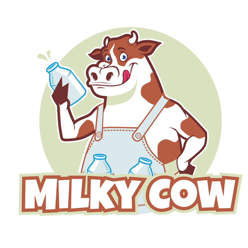 Happy cartoon milky cow vector