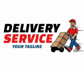 Happy delivery mailman service vector
