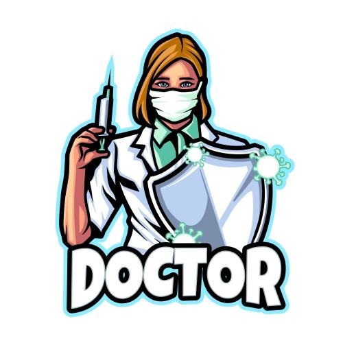 Holding needle female doctor vector