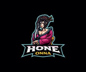 Hone onna cartoon icon vector