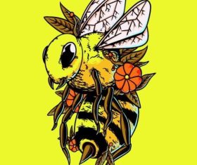 Honey bee cartoon icon vector