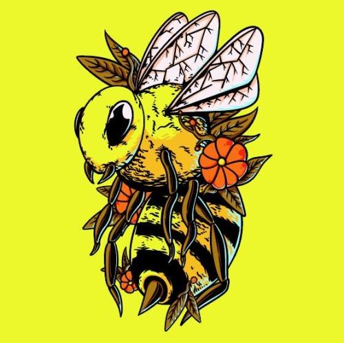 Honey bee cartoon icon vector