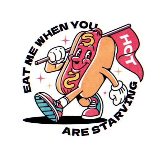 Hotdog holding flag icon vector