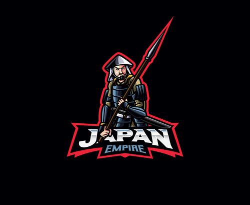 Japanese warrior icon vector