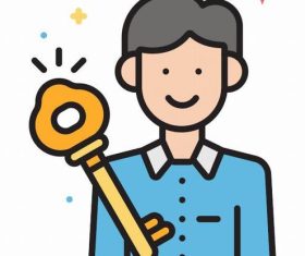 Key person icons vector