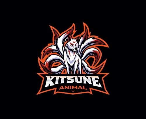 Kitsune cartoon icon vector