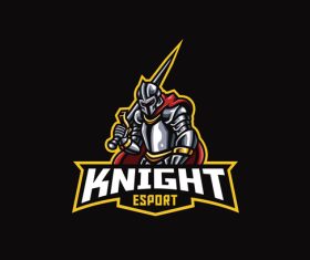 Knight e-sports icon vector