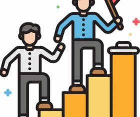 Leadership icons vector