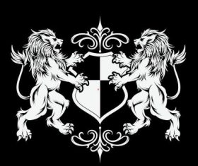 Lion badge logo vector