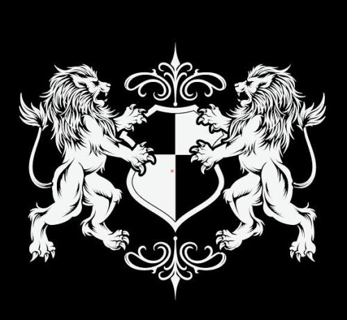 Lion badge logo vector