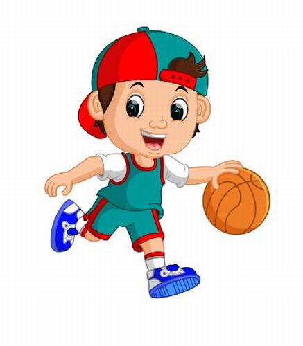 Premium Vector  Little kid playing basketball