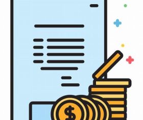 Loan money icons vector