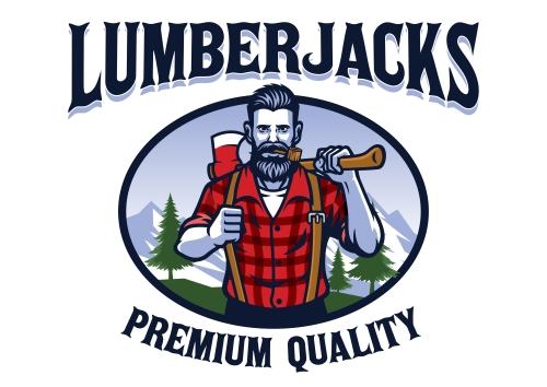 Lumberjack with a pipe in his mouth icon vector