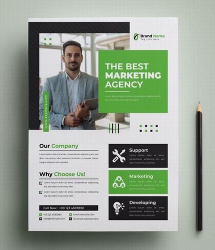 Marketing agency flyer vector