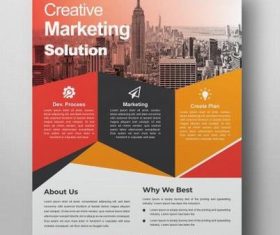Marketing solution flyer design template vector