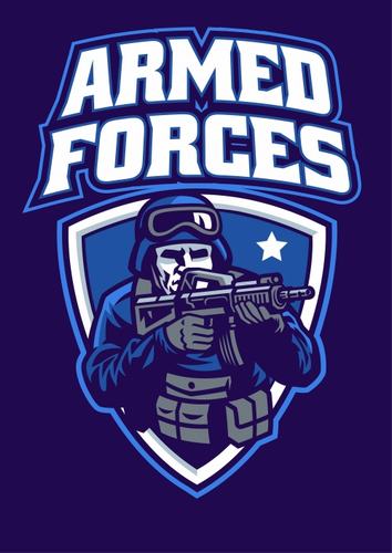 Military armed force bag cartoon icon vector