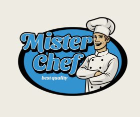 Mister chef vintage cartoon icon vector