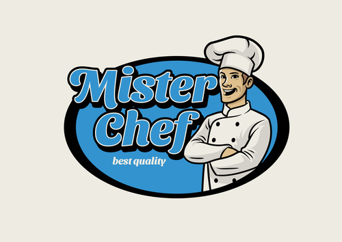 Mister chef vintage cartoon icon vector