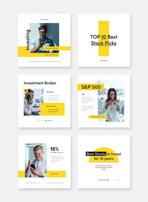 Modern business layout set for social networks vector