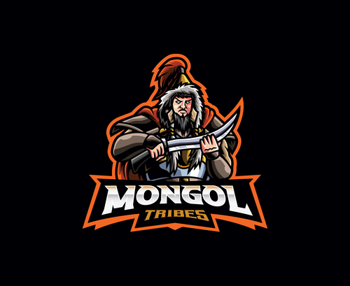 Mongol tribes cartoon icon vector