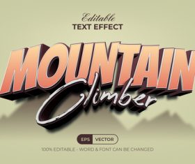 Mountain climber 3d text effect vector