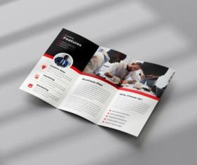 Multipurpose trifold brochure layout with red accent vector