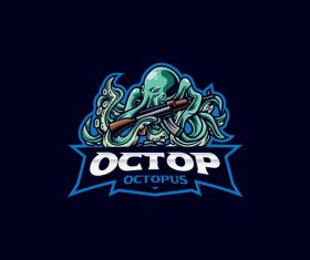 Octopus icon vector